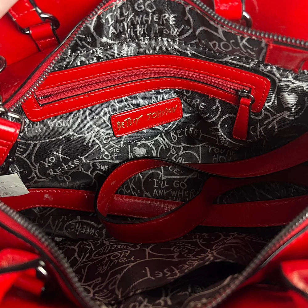 Betsey Johnson Bow Satchel in Red Girlhoodcore Twee Flirty Bold